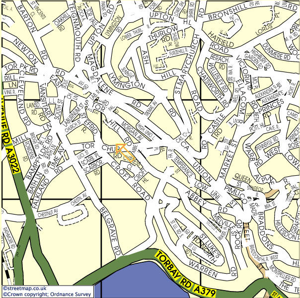 Map Of Torquay Town Centre Beverly Lodge - Bed & Breakfast - Torquay Devon Uk